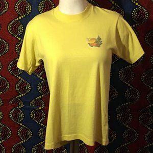 I'd Rather Be Camping - Vintage 1980s T-shirt - Yellow - S